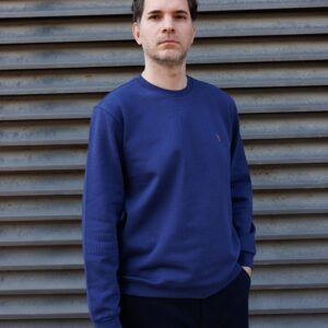 Premium Sıfır Yaka Sweatshirt Lacivert %100 Pamuk