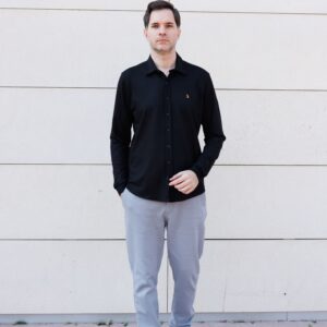 Premium Uzun Kol Ribana Manşet Gömlek Siyah