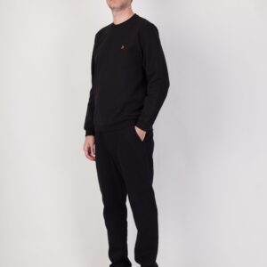 Premium Sıfır Yaka Sweatshirt Siyah %100 Pamuk YENİ